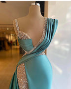 Sparkly Sequined Split Mermaid Prom Dress Crystal Long Prom Gown Custom Made Plus Size Pageant Wear Prom Dresses