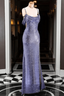 Sparkly Sequins Spaghetti Straps Sequin Side Slit Prom Dresses