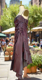 Sparkly Vintage Spaghetti Straps Purple Prom Dresses Ruffle Sleeveless Mermaid Ruffled Fromal Dresses