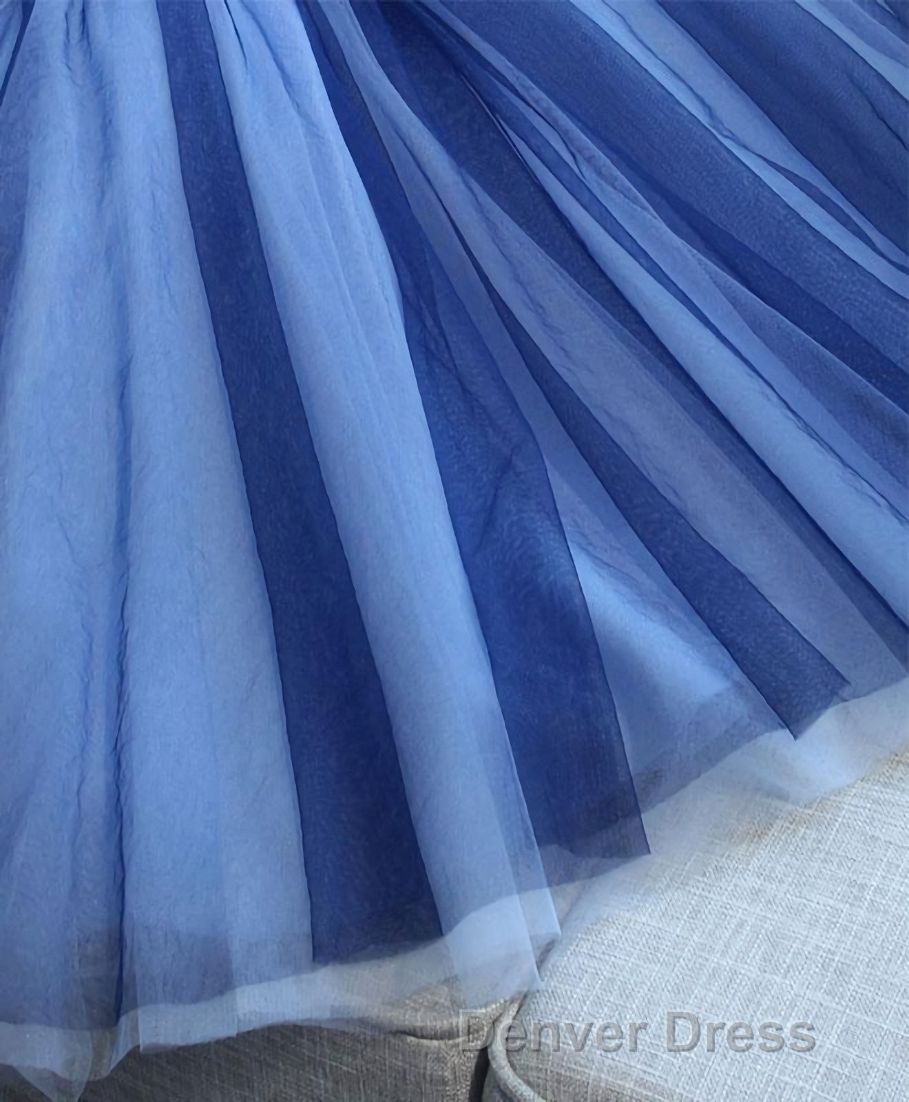 Charming Blue Lace Tule A Lin Short Prom Dress, Homecoming Dresses