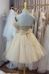 strapless beige a line short homecoming dress