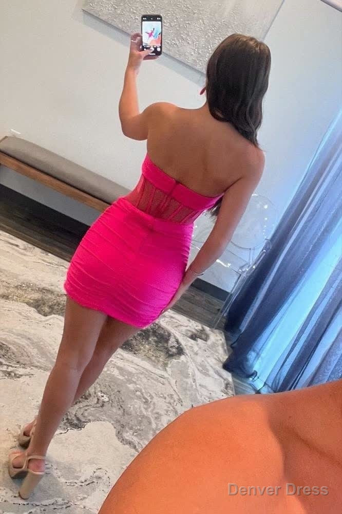 Strapless Boned Bodycon Short Homecoming Dresses Secondary image