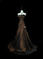 Strapless Brown Vintage Prom Dresses, Sleeveless Long Prom Gown
