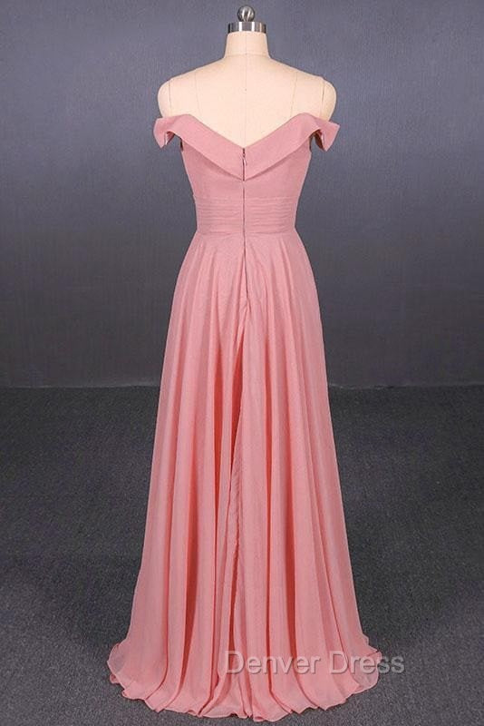 Strapless Floor Length Chiffon Pink Prom Simple A Line Bridesmaid Dresses Secondary image