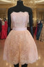 Strapless Lace Homecoming Dresses Short Prom Gown
