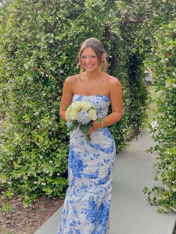 Strapless Long Prom Dress, Prom Dress