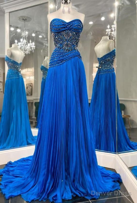 Strapless Long Prom Dresses with Beading and Slit Secondary image