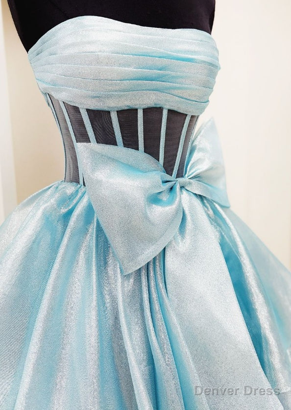 Strapless Long Prom Dresses with Bow and Ruffle Skirt Secondary image