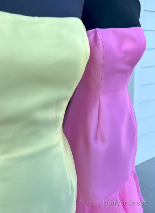 Strapless Mermaid Long Prom Dresses with Chiffon Ruffle Skirt Secondary image