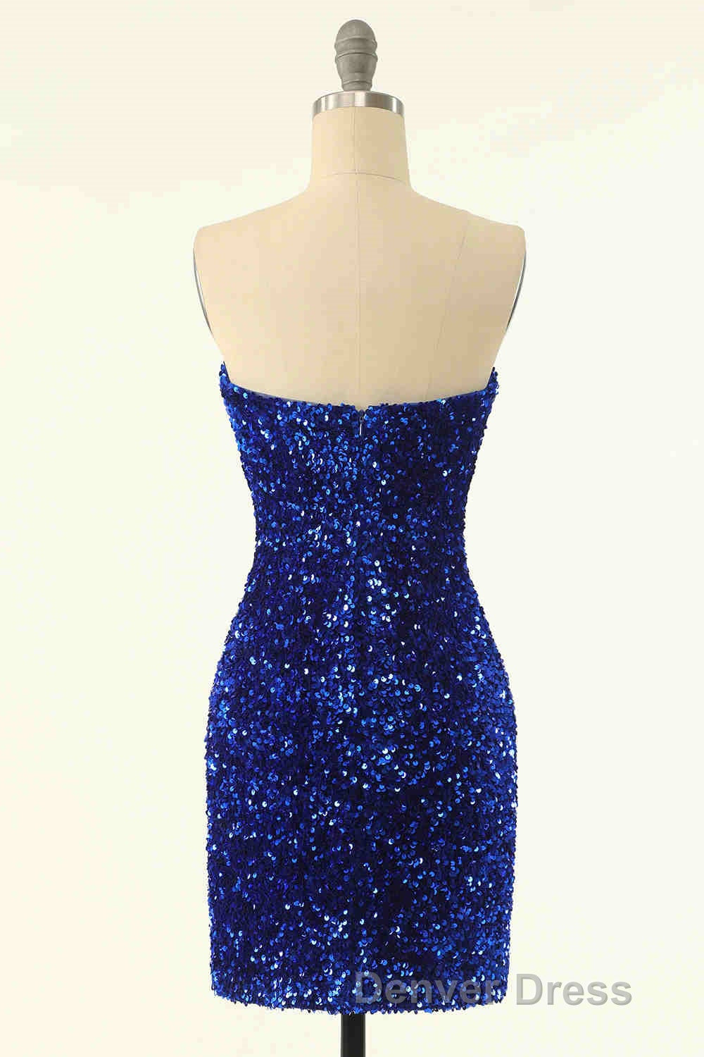 Strapless Pink Sequined Bodycon Homecoming Dresses