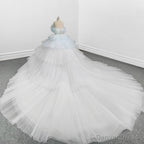 Strapless Quinceanera Dress White Ruffles Ball Gown Evening Dress