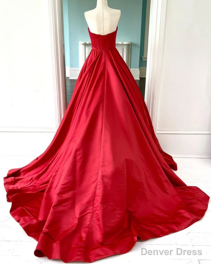 Strapless Red Long Prom Dresses Secondary image