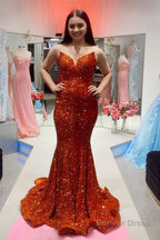 Strapless Sequins Black Mermaid Prom Dresses