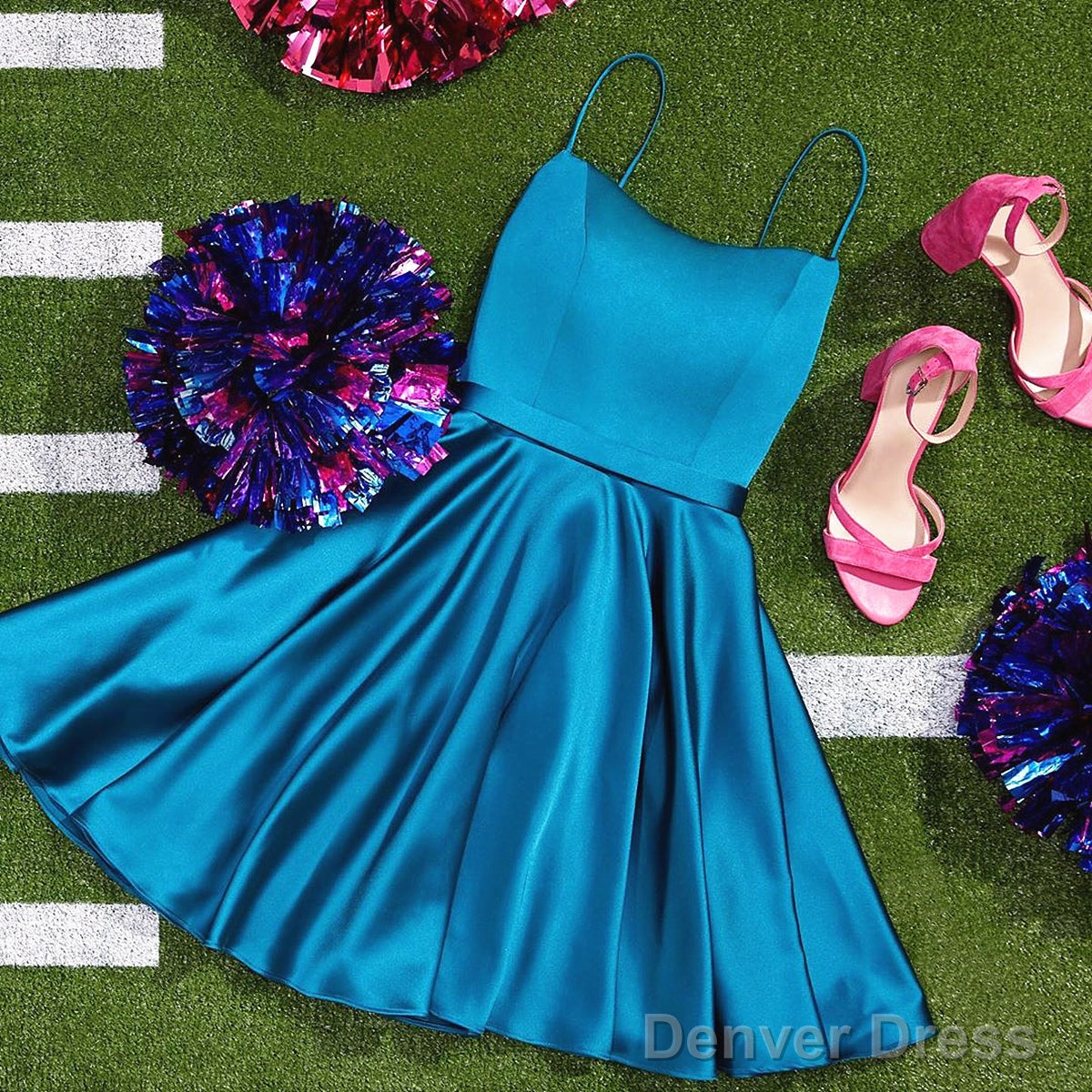 Strapless Short Blue Prom Dress, Short Strapless Blue Prom Homecoming Graduation Dresses
