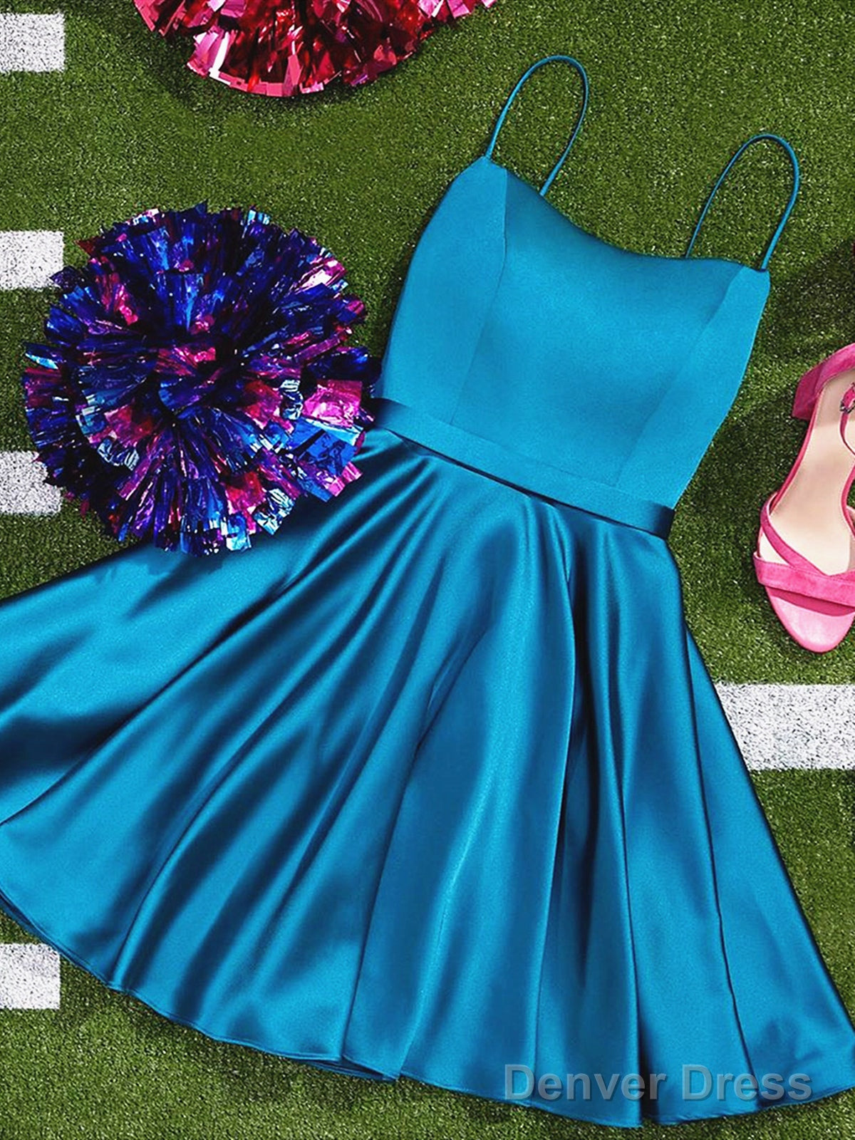 Strapless Short Blue Prom Dress, Short Strapless Blue Prom Homecoming Graduation Dresses Main image