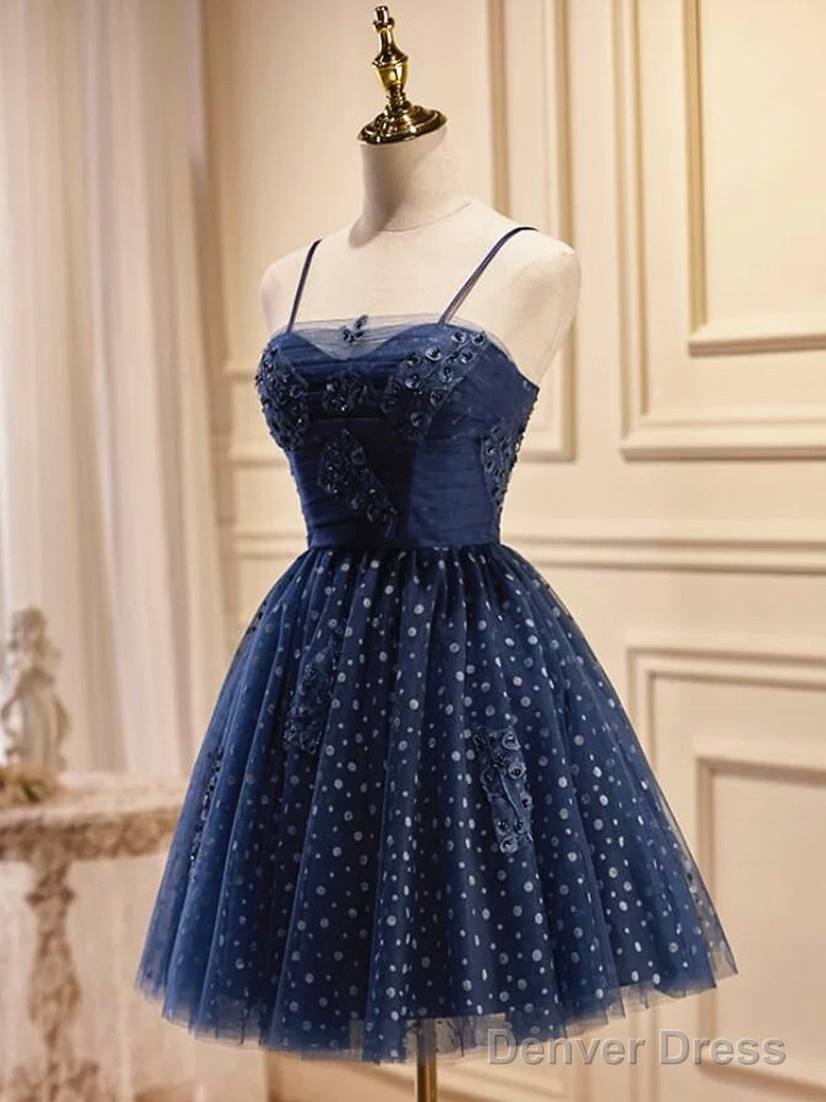 Strapless Short Navy Blue Prom Dress, Short Dark Blue Prom Homecoming Dresses Secondary image