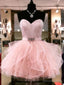 Strapless Short Pink Prom Dress, Strapless Short Pink Prom Homecoming Dresses