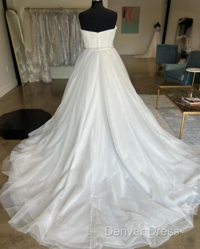 Strapless Sweetheart A-Line Tulle Wedding Dresses Secondary image