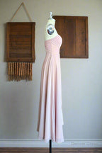 Strapless Sweetheart Bridesmaid Dress Neck A Line Chiffon Maxi Dresses