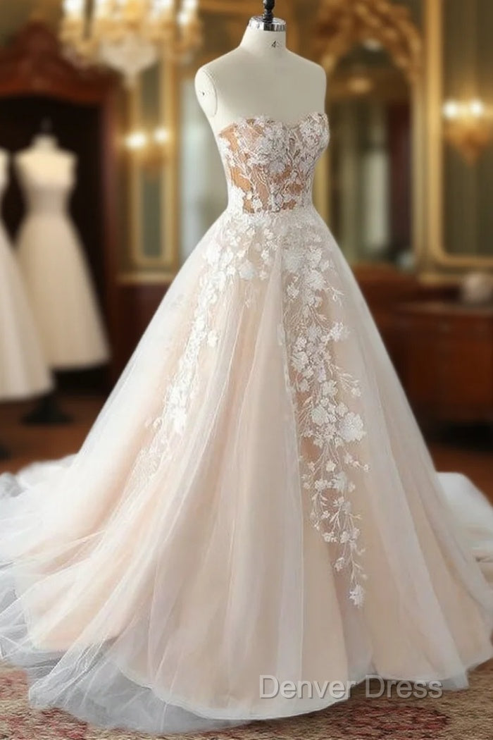 Strapless Tulle/Lace Wedding Dresses Main image