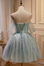 Sparkly Tulle Short Prom Dresses with Beading, Shiny New Style Homecoming Gowns