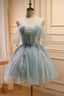 Sparkly Tulle Short Prom Dresses with Beading, Shiny New Style Homecoming Gowns