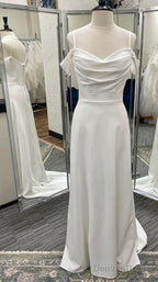 Straps  A-Line Beach Wedding Dress