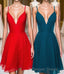 Straps A-Line Chiffon Red Pretty Homecoming Dresses
