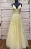 Straps A Line Leaf Lace Long Prom Dresses