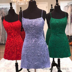 Straps Lace Short Tight Homecoming Dresses