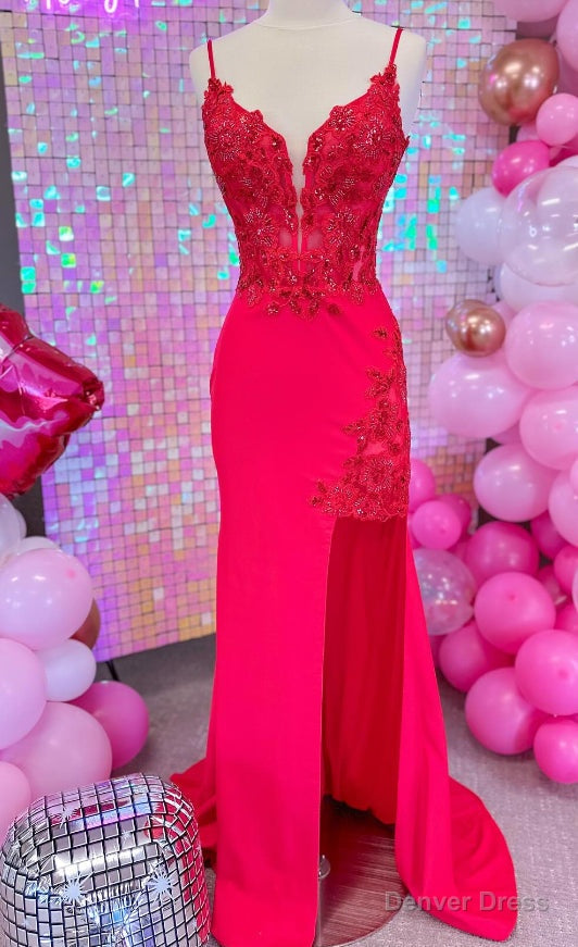 Straps Mermaid Long Prom Dress with Lace and Beading Main image
