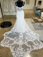 Straps Mermaid Tulle/Lace Wedding Dresses