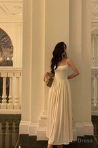 Stunning A Line Spaghetti Straps White Date Night Dress Prom Dresses Birthday Prom Outfit