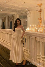 Stunning A Line Spaghetti Straps White Date Night Dress Prom Dresses Birthday Prom Outfit