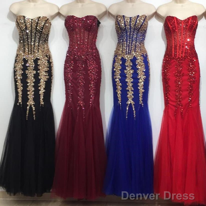 Stunning Beading Sweetheart Bodice Corset Mermaid Evening Dresses Pageant Gowns