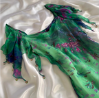 Stunning Green Double-Layered Flying Sleeves And Swaying Neck Chiffon Prom Dresses