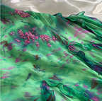 Stunning Green Double-Layered Flying Sleeves And Swaying Neck Chiffon Prom Dresses