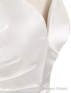 Stunning Ivory Wedding Dress Strapless Mermaid Prom Dresses V Neck Sleeveless Split Beach Bridal Gowns With Court Train
