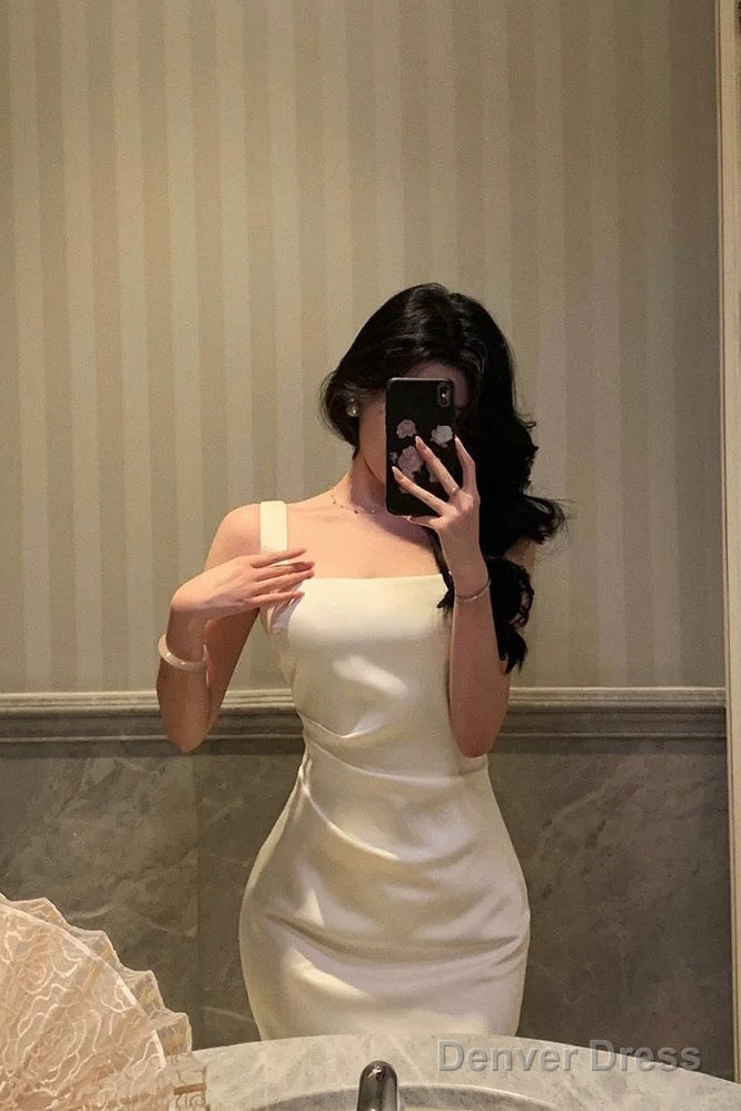 Stunning Mermaid Straps Sleeveless Ivory Date Night Dress Prom Dresses Birthday Prom Outfit