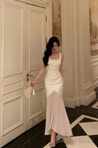 Stunning Mermaid Straps Sleeveless Ivory Date Night Dress Prom Dresses Birthday Prom Outfit