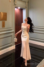 Stunning Mermaid Straps Sleeveless Ivory Date Night Dress Prom Dresses Birthday Prom Outfit