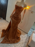 Stunning Mermaid Sweetheart Red Slit Sequin Prom Dress Inspiration Prom Dress Princess Graduation Dresses