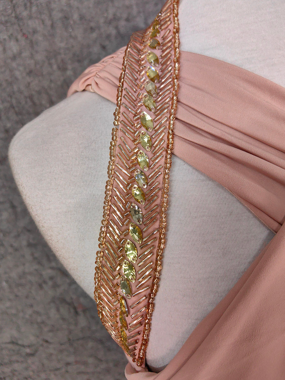 Stunning Pink Sleeveless Cross Neck Beaded Satin Long Prom Dresses Evening Dresses