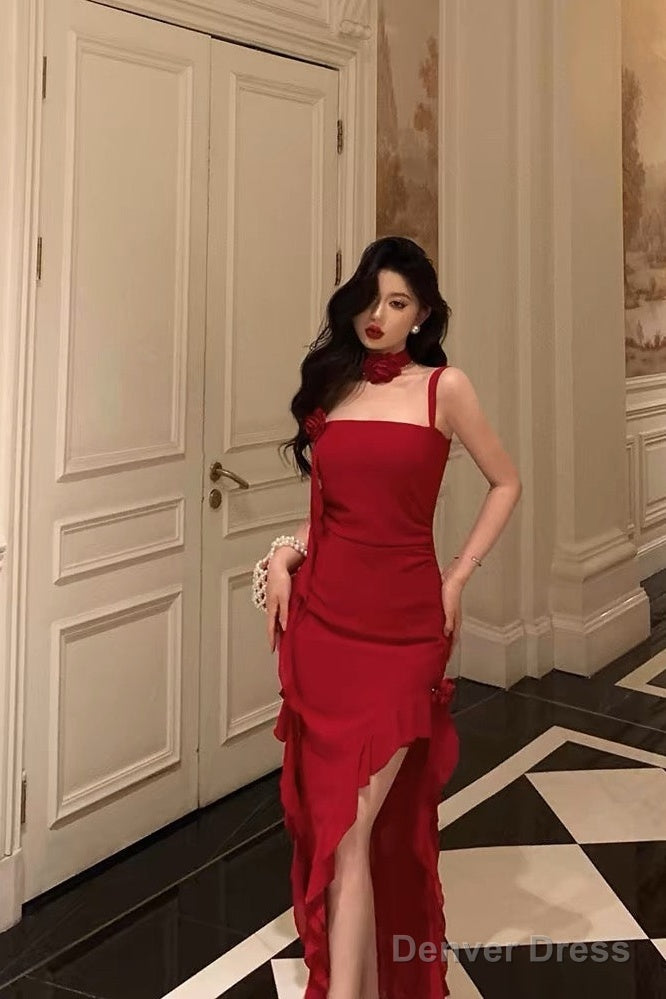 Stunning Sheath Spaghetti Straps Red Ruffles Date Night Dress Prom Dre Denver Dress Stunning Sheath Spaghetti Straps Red Ruffles Date Night Dress Prom Dre Denver Dress
