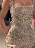 Stunning Spaghetti Straps Bodycon Birthday Dress Beaded Short Prom Dress Fashion Homecoming Dresses