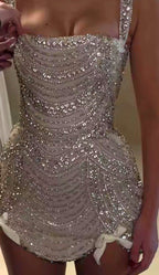 Stunning Spaghetti Straps Bodycon Birthday Dress Beaded Short Prom Dress Fashion Homecoming Dresses