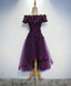 Stylish Dark Purple High Low Prom Dress , Cute Prom Dress, Purple Homecoming Dresses