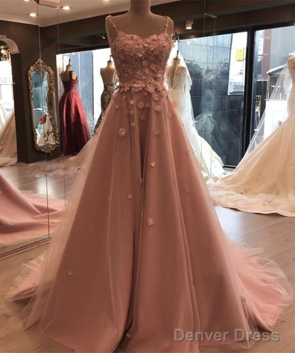 Stylish Flowers Sweetheart Tulle Prom Long Dresses Secondary image