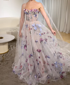 Stylish Lace Long A Line Prom Dress