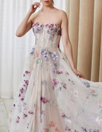 Stylish Lace Long A Line Prom Dress